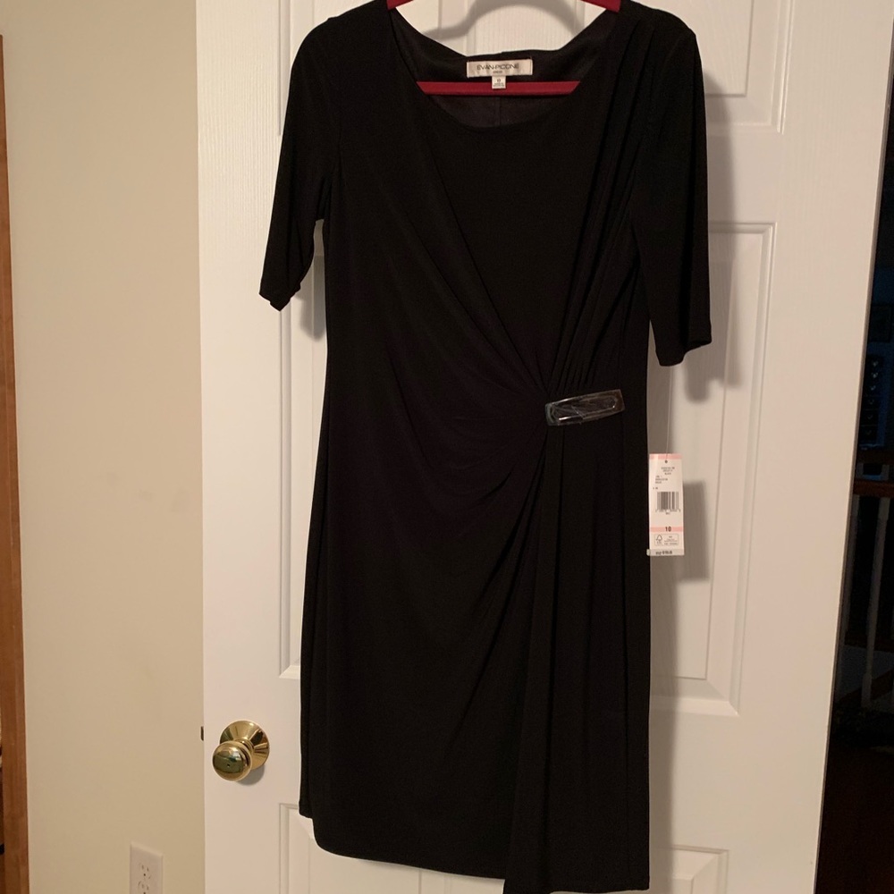 Evan Picone black polyester dress